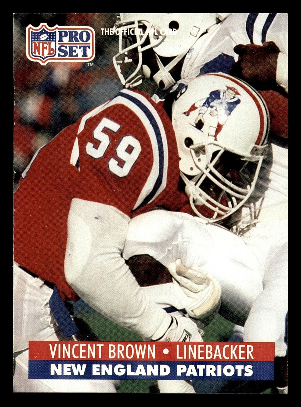 1991 Pro Set #578 Vincent Brown Football Card New England Patriots